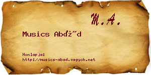 Musics Abád névjegykártya